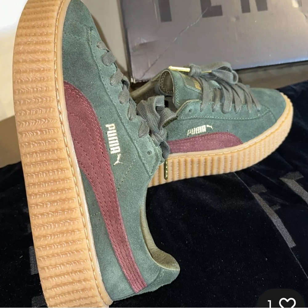 Exclusive Puma Fenty X Rihanna green suede creepers sneakers 361005-07 | size 6